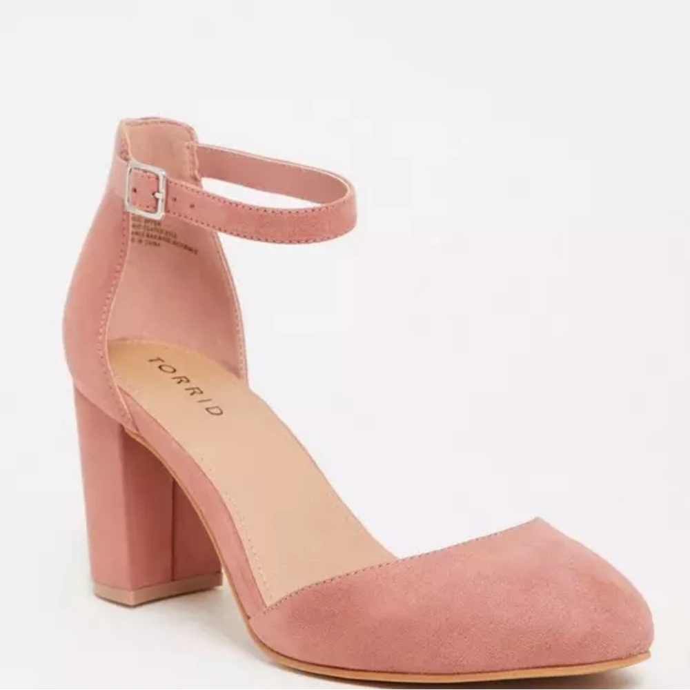 torrid Pink Block Heel Ankle Strap Pumps